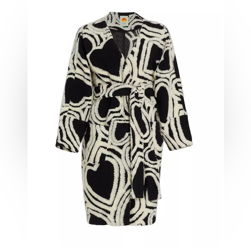 NWT Farm Rio Wild Hearts coat in Black & White